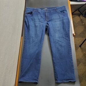 Lee Regular Fit Straight Leg Mid Rise Jeans  Size 22W Petite Blue